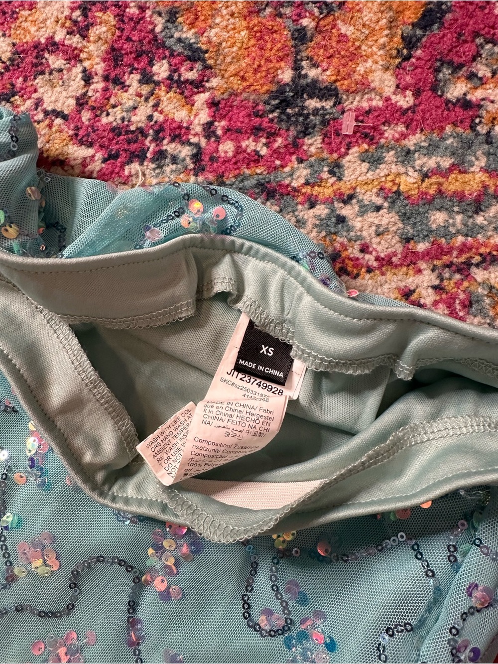Floral Mint Green A-Line Maxi Skirt - Picture 3 of 4